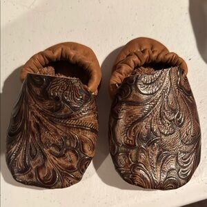 Kids Moccasins in Brown Leather